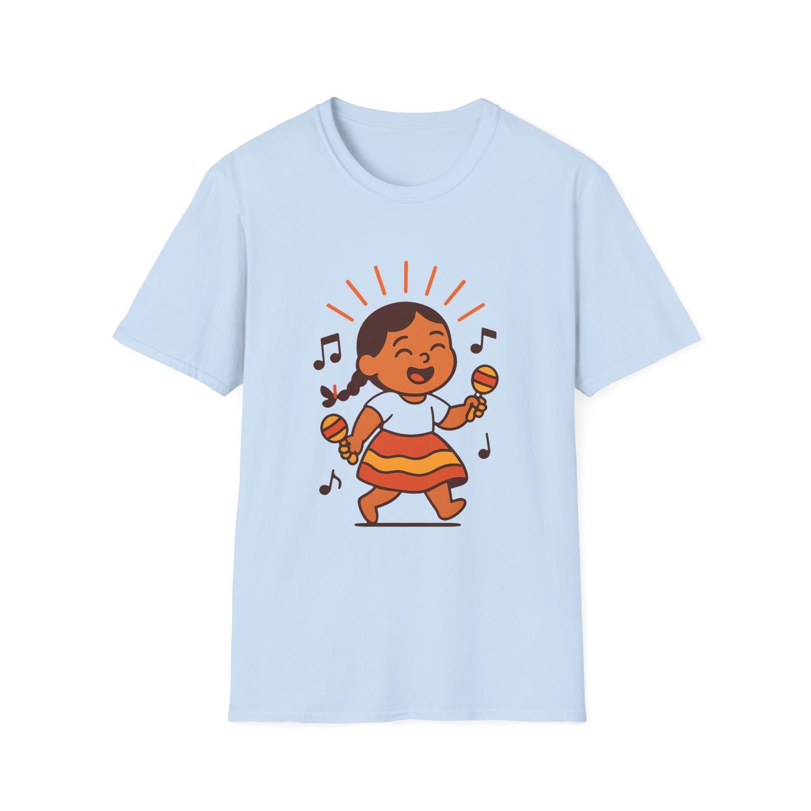 Unisex Softstyle T-Shirt Mens Womens Tees Top Joyful Mexican Toddler Dance Maracas Music Vibes 4XL
