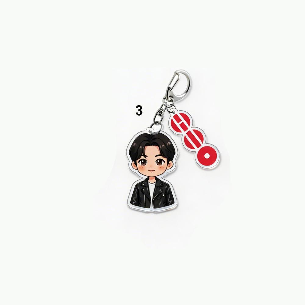BTS Cartoon Keychain, Bangtan Boys Cartoon Figure Keyring, Kpop ARMY Fans Bag Pendant, Kpop Idol Collectible for ARMY