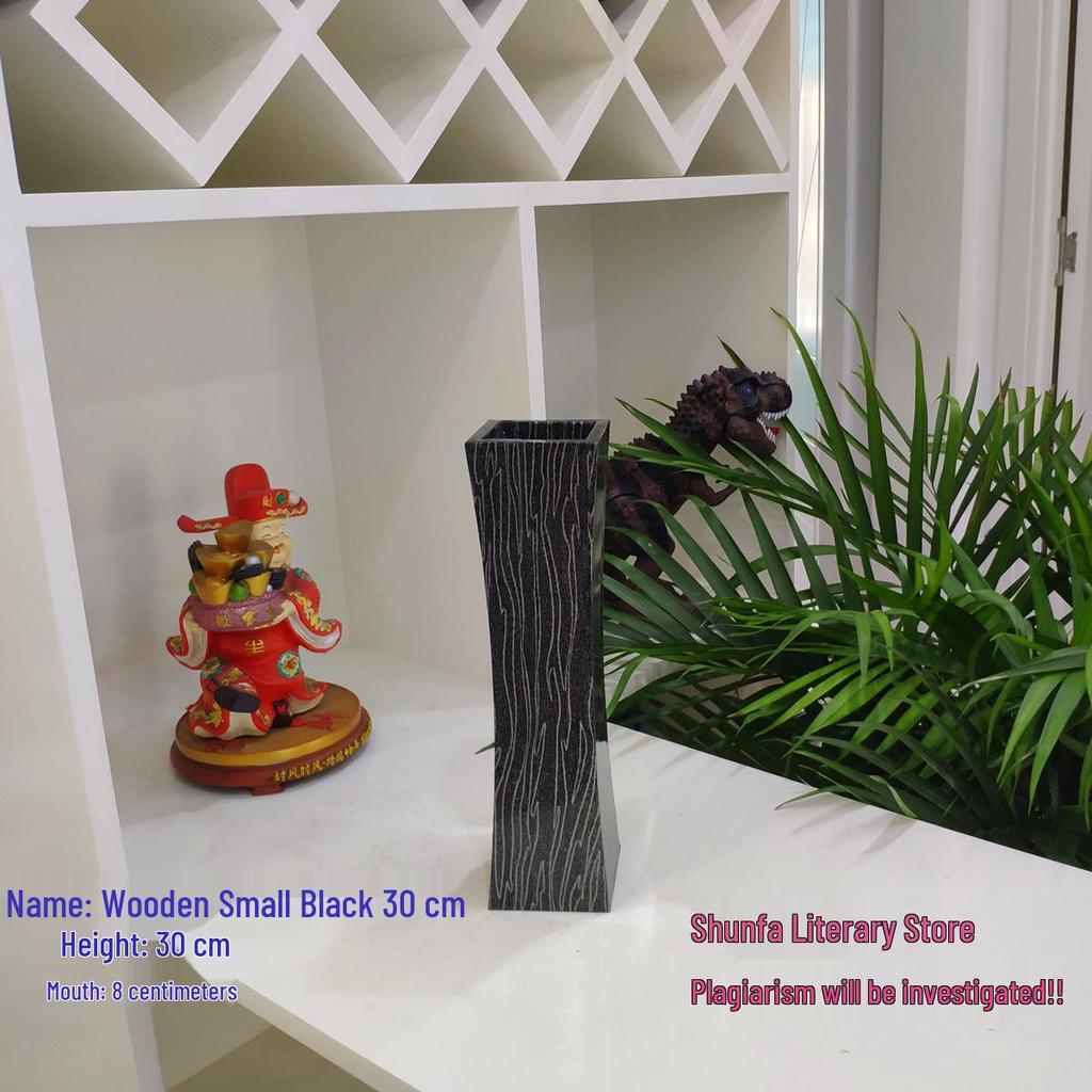Nordic Large Resin Rattan Vase for Dried Flowers - Ceramic Look, Iron Art Floor Decoration.