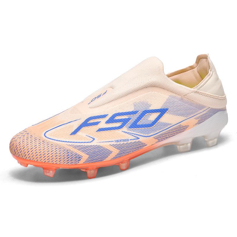 New Authentic Men’s & Women’s Laceless Soccer Shoes - AG Long Spikes for Youth Grass Training