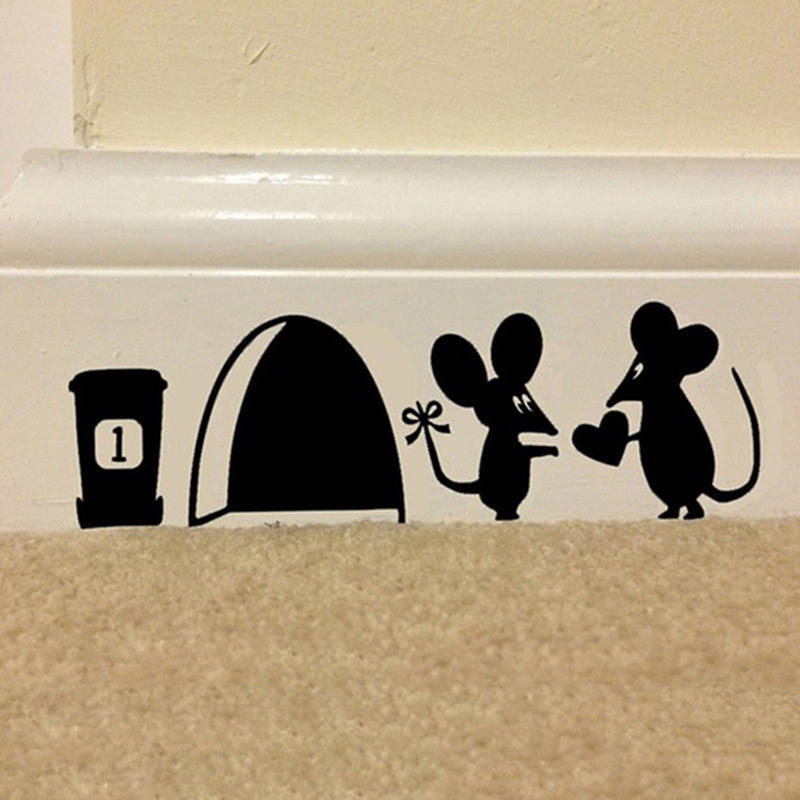 Cute Mouse Hole Vinyl Mural Wall Art Sticker Decals Kids Nursery Room Home Decor
