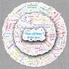Inspirational Cartoon Slogan Stickers (50 Sheets) - Decorative English Graffiti for Phone Cases, Water Bottles, and Journals.