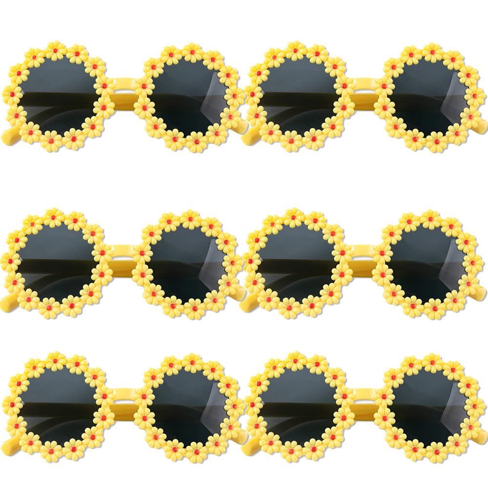 Flower Shaped Sunglasses Round Frame Glasses Daisy Flower Shaped Glasses for Baby Shower Birthday Wedding Outdoor Party Supplies