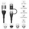 4-in-1 Schnelllade-USB-Kabel, Kompatibel mit 65W Typ C auf Typ C, 60W USB B0CNVM55PQ