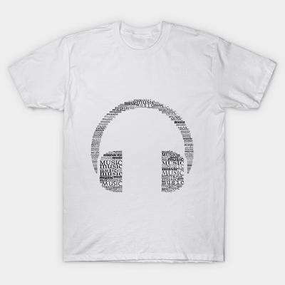 T Shirt Women Typographic Headphone Harajuku Print Kawaii Tshirt Summer Short Sleeve Female T-Shirt Top Tee
