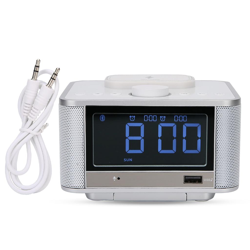 Bluetooth Speaker Player Radio Wireless Charging Digital Alarm Clock