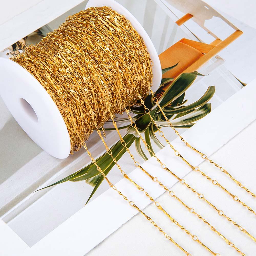 No Fade 1meter Stainless Steel Spiral Twist Stick Link Chain Wave Metal Chain for DIY Necklaces Bracelet Jewelry Making Findings