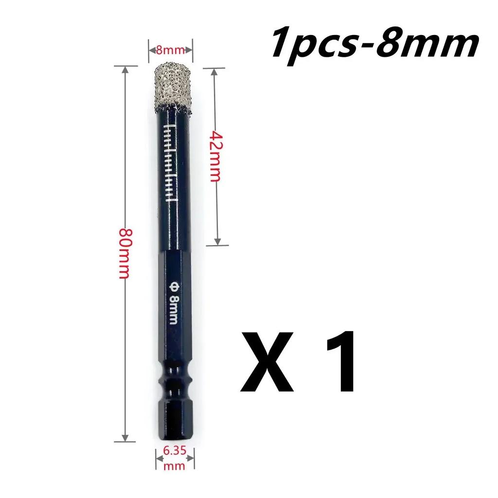 Hexagonal Shank Brazed Dry Diamond Drill Bit 5‑16mm Hole Saw for Granite Porcelain Stone, Professional Sharp Hole Opener Cutter