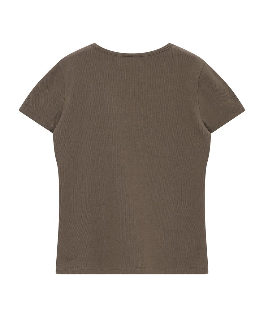 Syupeodeulai Women'S Layered Slim T-Shirt Brown Sdfiscq47Brw