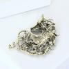 Vintage Hollow Out Handsome Horse Brooch Crystal Badge Pin Jewelry Accessory