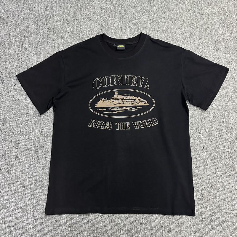 Corteiz Streetwear Baumwoll-T-Shirt Herren Lockerer Schnitt Rundhals Kurzarm Hip Hop Grafik-T-Shirt