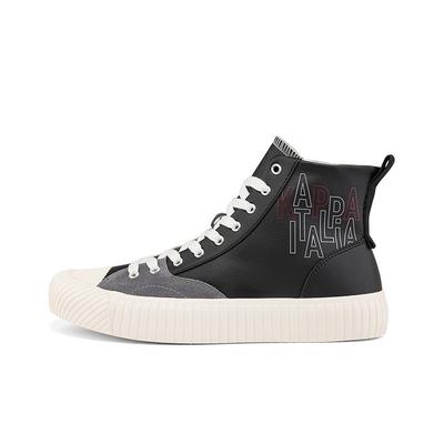 Leather Sports High-Top Skate Shoes With Cushioning And Durability Unisex Skate Shoes Black K0BZ5VS01D-990