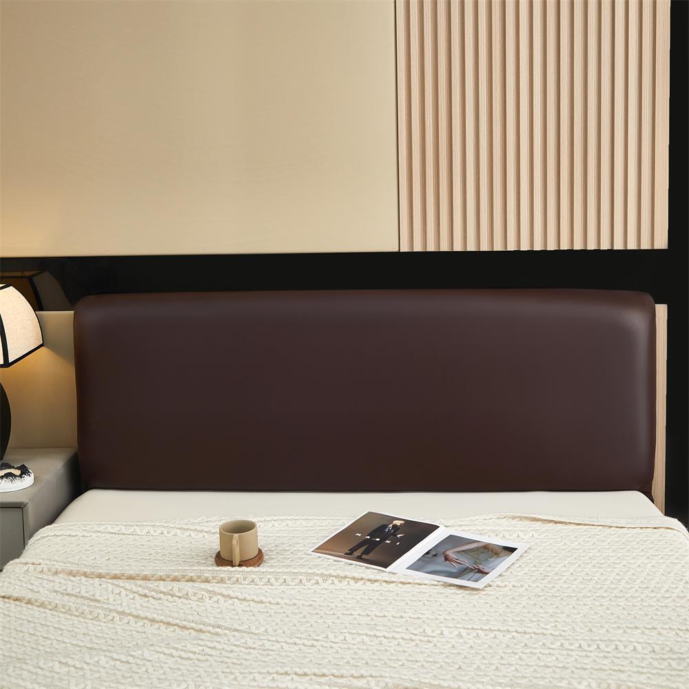 PU Leather Headboard Cover Stretch All-Inclusive Bed Headboard Slipcover Universal Dust-Proof Decorative Furniture Cover