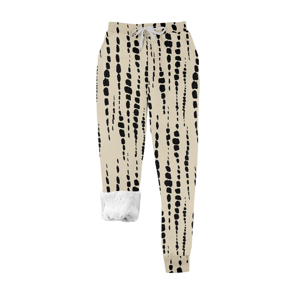 Women's Casual Fashion Home Christmas Print Plush Sweatpants