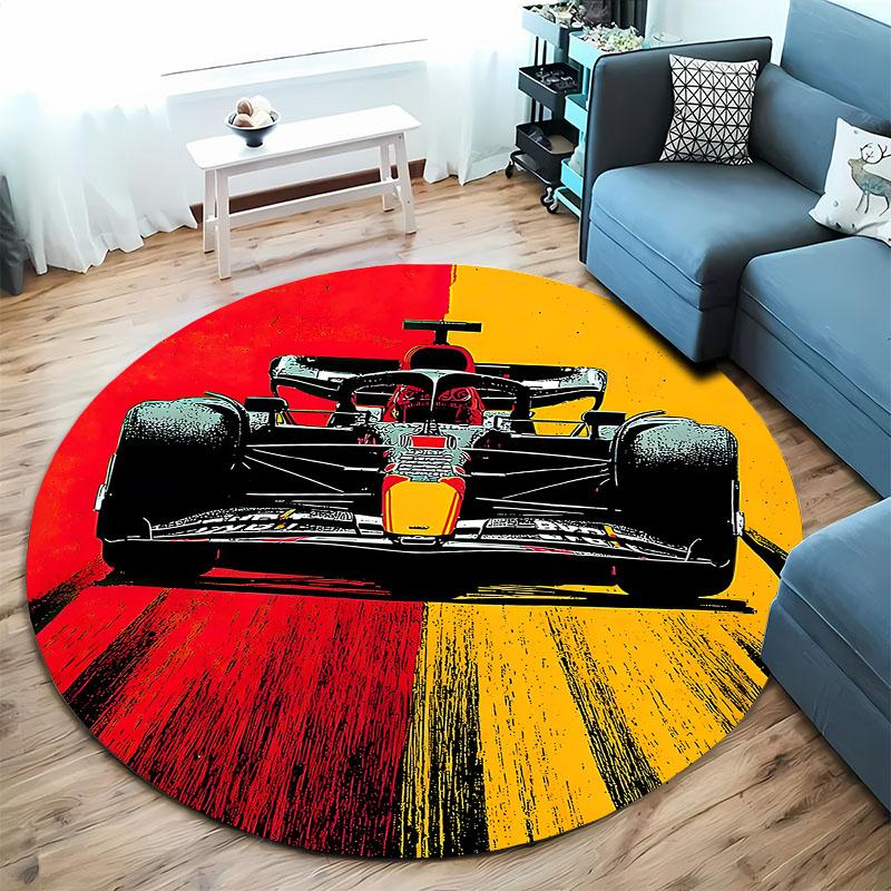 Dynamic Racing Car Design Round Rug for Living Room round carpet for home sofa bedroom, gift