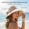 Cappello da Sole a Tesa Larga con Fiocco da Donna – Pieghevole, Protezione UV a 360°, Traspirante, per Viaggi Estivi e Spiaggia