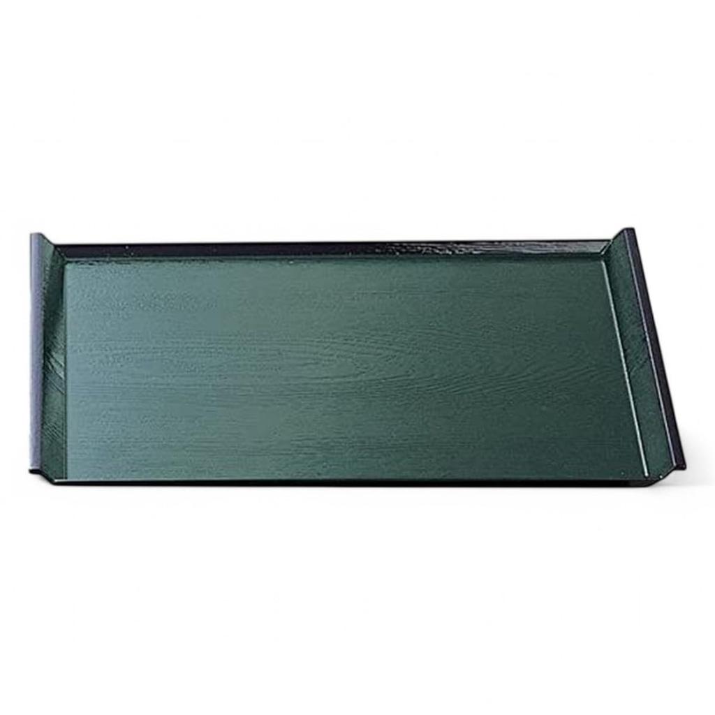 Made in Refined Japanese Shaku 2 ID Wood Green and SL x x J-kitchens Placemat/Tray, Japan, Tray, Grain, Black, (37.3cm 25.5cm 2.1cm)