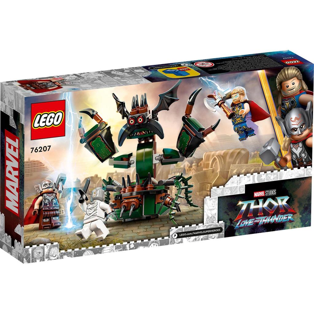 LEGO Super Heróis: Novo Ataque a Nova Asgard 76207 Blocos de Brinquedo Presente Super-Herói Quadrinho Americano Herói Sentai Meninos Idades 7 e Acima
