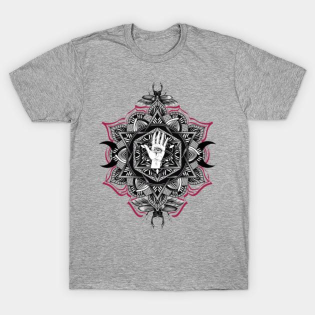 

Unisex Fashion TShirt Hamsa Mandala Of The Triple Goddess Print TShirt Plus Size S-5XL T-Shirt 100%Cotton Tops O Neck Short Sleeve Tees L сірий колір
