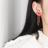 Valentine's Day Bow Drop Earrings with Crystal Zircon Shiny Stud Jewelry for Women Girls Gifts