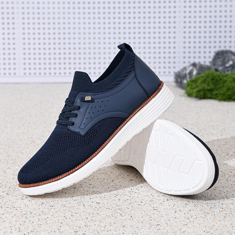 Spring and Autumn New Men's Breathable Casual Shoes Mesh Sneakers Soft Bottom Comfortable Anti-Lightweight Slip One Pedal Dad Shoes