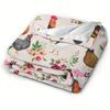 Colorful Chicken Floral Flannel Printed Blanket Suitable For All Seasons Suitable For Living Room Office Sofa And Travel