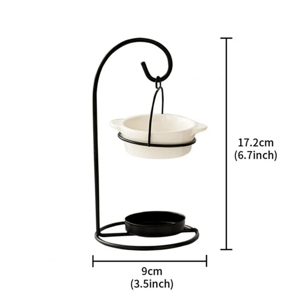 Essential Oil Burner Ceramic Aromatherapy Diffuser Oil Burner with Iron Tea Light Candle Holder Essential Oil Fragrance Diffuser