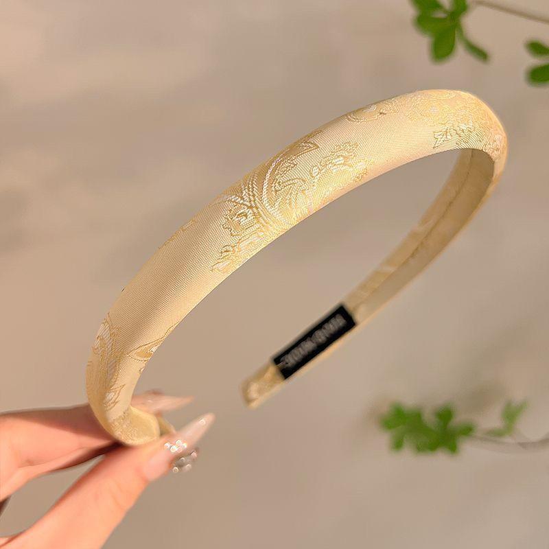 Retro Embroidered Flower Fine Hair Hoop for Women Temperament Versatile Headband Outdoor Daily Hair Accessories