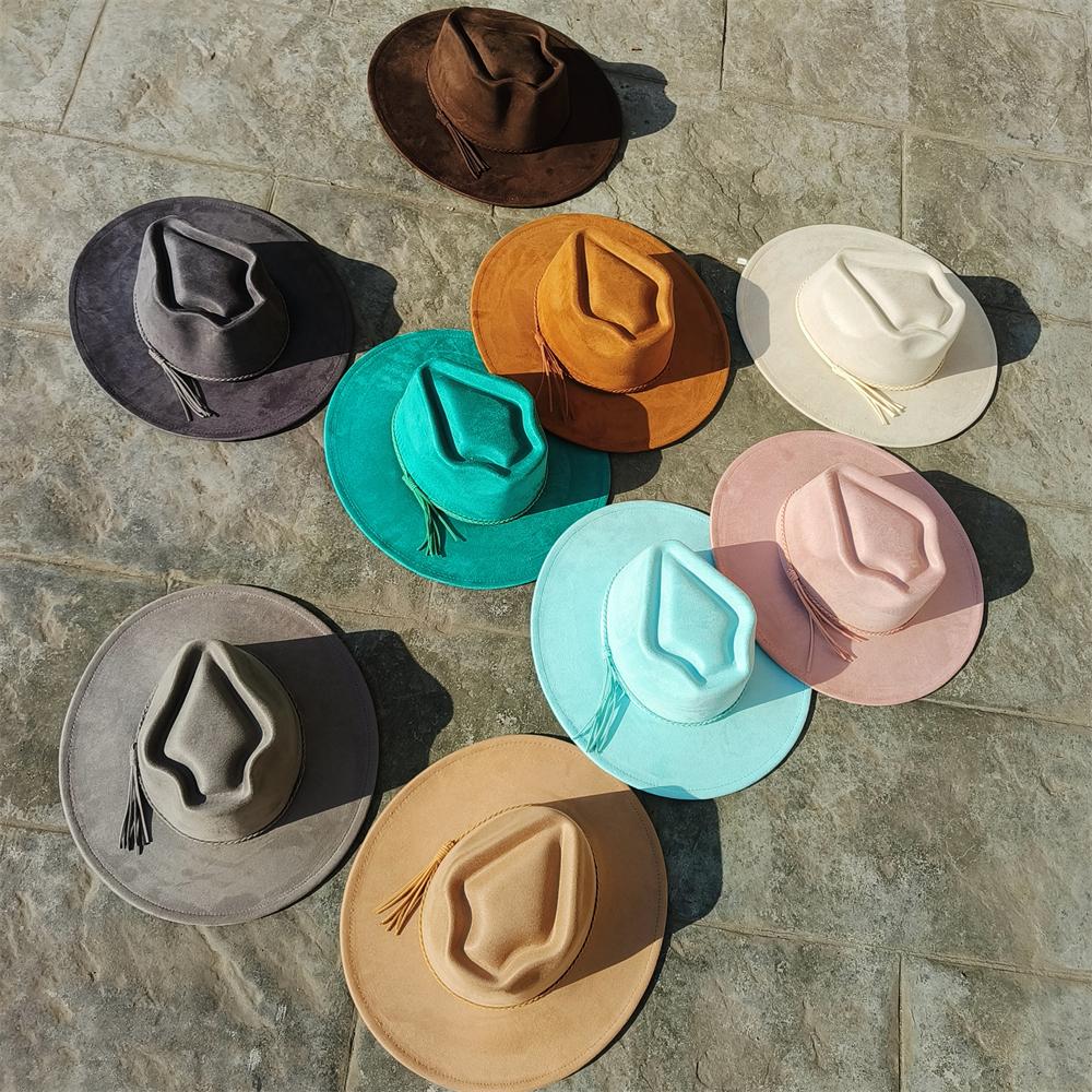 Special Custom Hat Arrow Crown Suede Hat Fedora Suede Woman 9.5Cm Wide Brim  Panama Hat Unisex Chapeau Sombrero Hombre