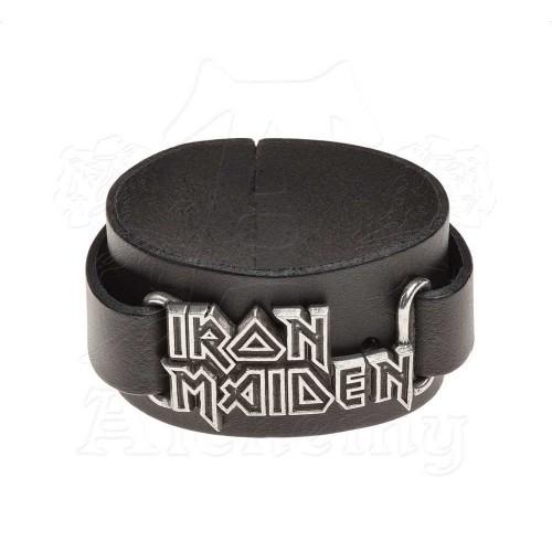 Iron Maiden Unisex Adult Logo Leather Wristband