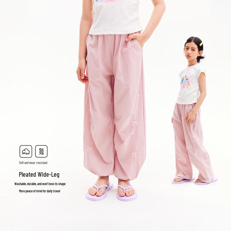 Girls  Summer Pleated Bow Wide-Leg Pants 150