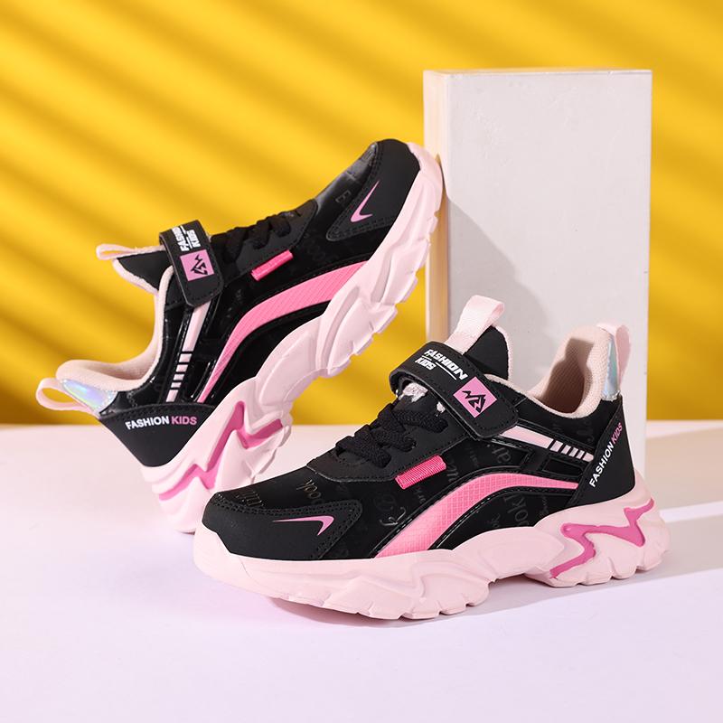 Kids Casual Pink Girls Leather Shoes Fashion for 7-15y Lightweight Running Young Student's Children Sports Girl's Shoe