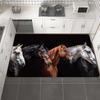 Running Horses Artistic Area Rug, Soft Non-Slip Machine Washable Floor Mat for Laundry Room Bathroom Kitchen Home Decor