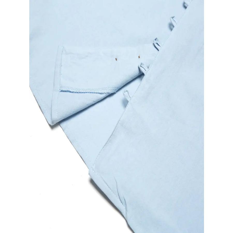 Camicia da uomo in cotone e lino, stile retrò, taglie forti, tinta unita, a maniche lunghe, con bottoni e collo alto, primavera autunno, all'aperto