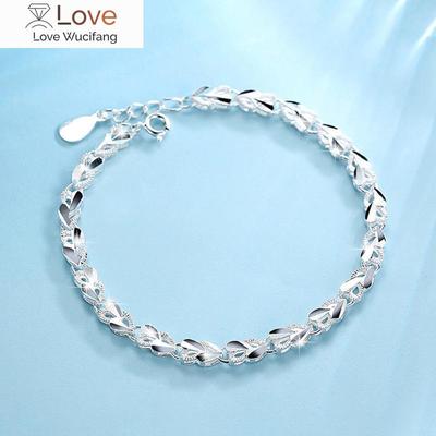 925 Sterling Silber Herz Charm Armband & Armreif Handgemachte Party Schmuck Für Frauen Mädchen Blumen Armband