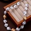 Style Irregular Baroque Pearl Necklace Trendy Personality Exaggerated Light Luxury High End Choker Clavicle Chain For Women