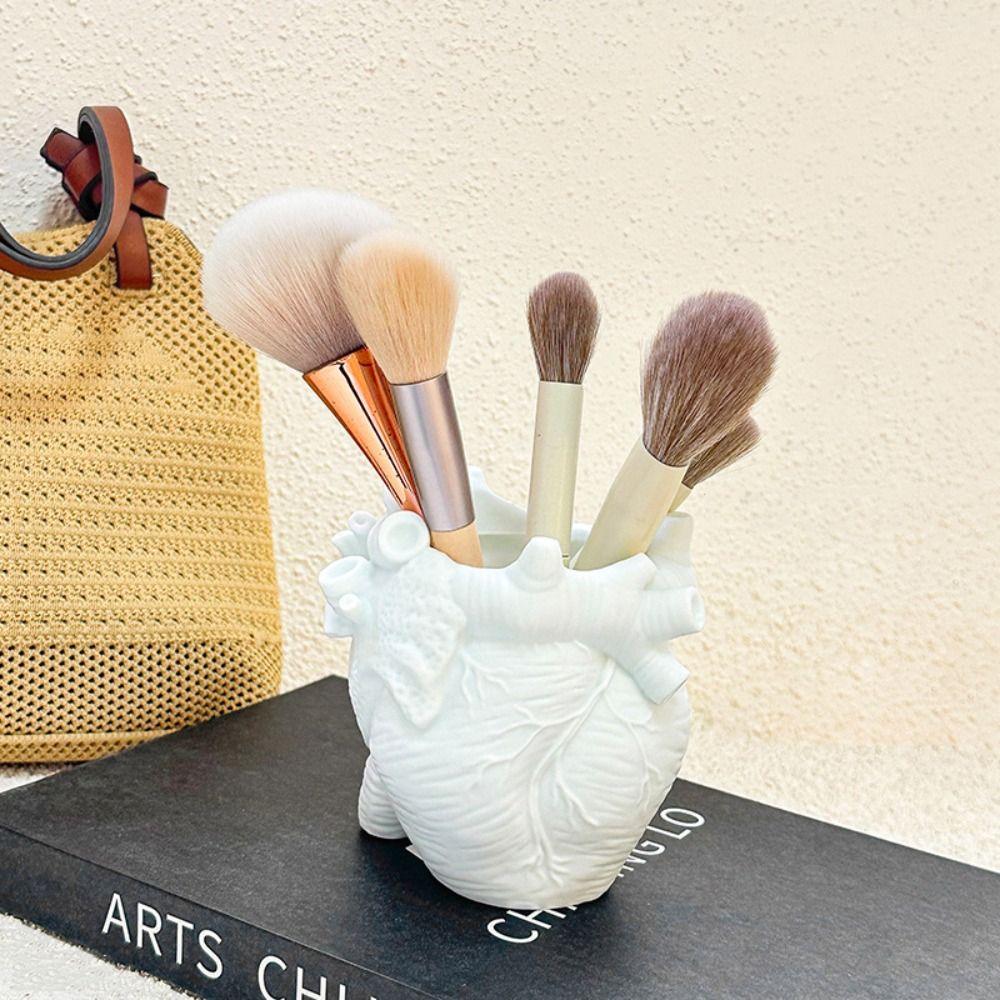 Heart Design Heart Shape Pencil Container Vinyl Desktop Pencil Holder  Home Art Supply