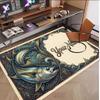 Fish Ocean Theme Soft Crystal Velvet Rug Custom Name & Text Print Non Slip Floor Rug for Bedroom Living Room