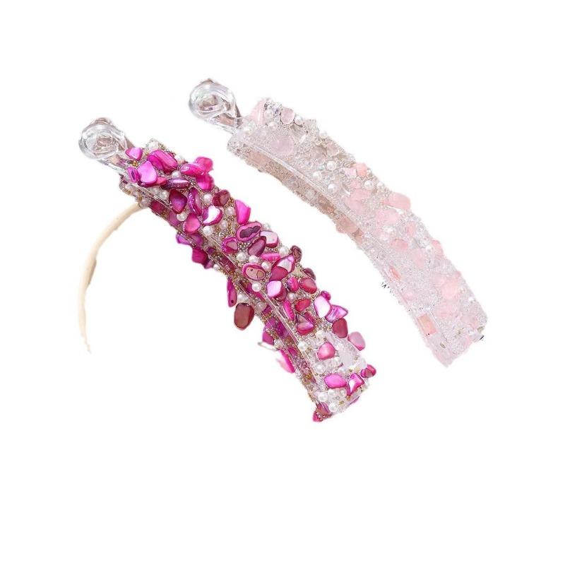 3pcs New Color Pan Hair Banana Clip Light Luxury Stone High-end Fashion Ponytail Clip Hair Accessories Hairpin