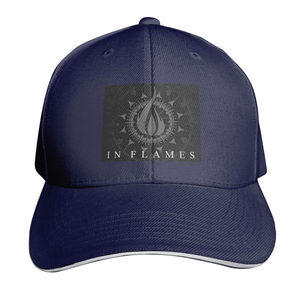 In Flames Zespół Rockowy Czerwona Sześciokątna Gwiazda Czapka Modna Codzienna Czapki Baseballowe Regulowany Kapelusz Hip Hop Letni Unisex Czapki Baseballowe