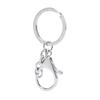 10Pcs Big Lobster Clasp Hooks Keychain Split Ring Short Chain Key Ring Diy