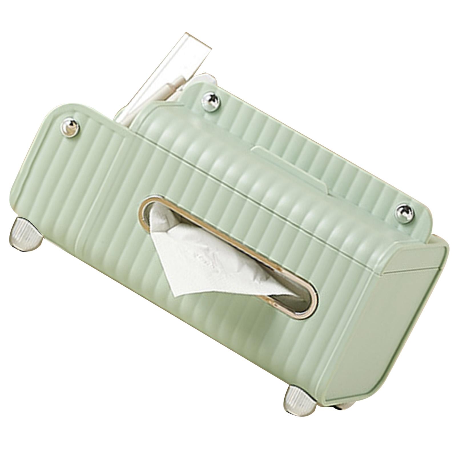 

Tissue Box Cover HIPS ABS Multifunctional Desktop Rectangular Napkin Dispenser Holder with Stationery Box for Living светло-зеленый