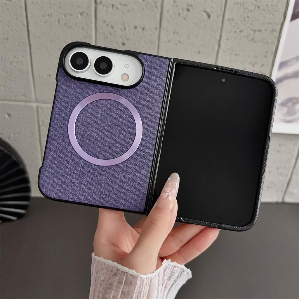 Cloth Pattern for Magsafe Magnetic Phone Case For Apple iPhone Ultra 18 Fold Wireless Charge Protective Shockproof Hard Cover