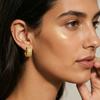 Nidin New Trendy Textured Arc Stud Earrings For Women Light Luxury Micro Pave Zircon Wide Fashion Ear Jewelry Daily Party Gifts