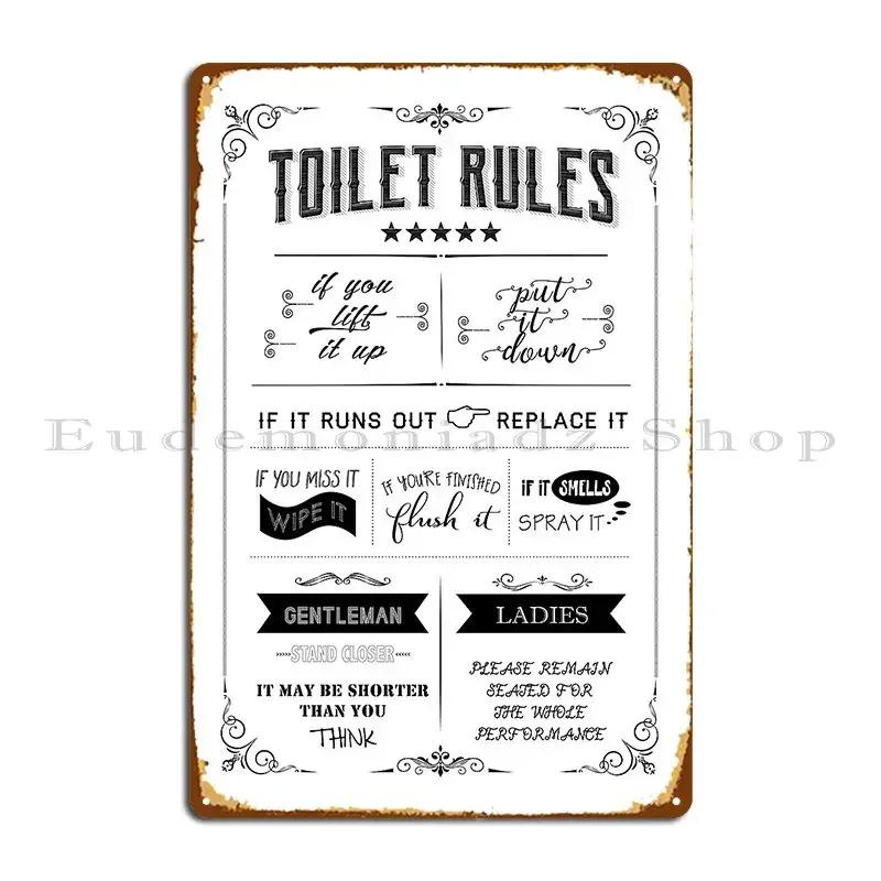 Toilet Rules Metal Plaque Poster Wall Mural Plaques Designing Club Wall Decor Tin Sign Poster 20x30cm(7.8x11.8inch)