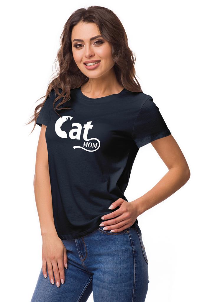 Inkmeso Crew Neck Cat Mom Graphic Tshirt Short Sleeve Women Cotton Tee