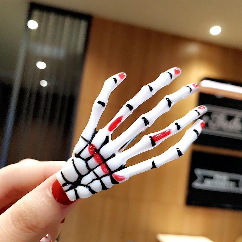 Harajuku Skull Hand Bone Hairpin - Ghost Claw Side Clip & Hair Ornament