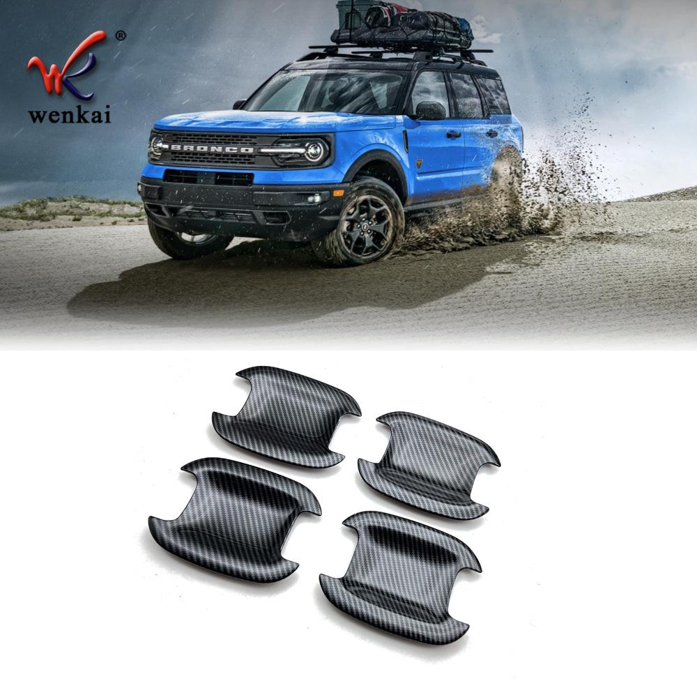 Car Accessories For Ford Bronco Sport   ABS Exterior Door Side Handle Bowl Cup Cover Trim 4pcs