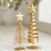 1/3pcs Golden Mini Christmas Trees - Elegant Tabletop Decorations with Stable Base,Vintage Holiday Centerpiece in a Bottle-like