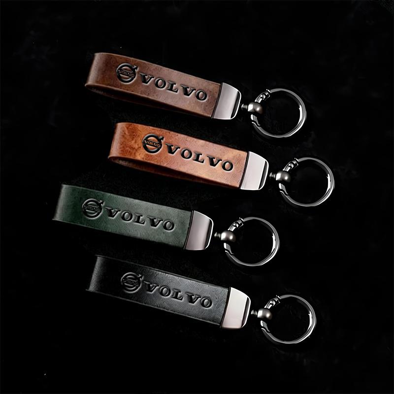 glyqj2 Car Key Rings Luxury Leather Keychain Pendant Accessories For Volvo ES90 EC40 EX40 EM90 XC90 V90 V60 XC60 V40 S80 S60 S90 C40 XC